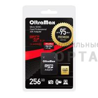 Карта памяти 256 Гб MicroSDXC OltraMax Class 10 Premium UHS-I U3 (95 Mb/s) + SD адаптер