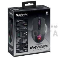 Мышь игровая, проводная DEFENDER Wolverine GM-700L RGB,7кнопок,12800dpi