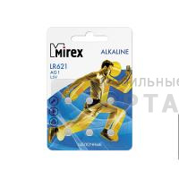 Элемент питания Mirex AG1 / LR621  1,5V  6 шт (6/216/648), ecopack