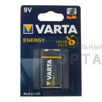 Батарейка крона, VARTA 6LR61 Energy 9V (1 бл)  (10/50)