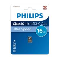 Карта памяти microSD 16 Гб Philips, Class10, без адаптера
