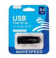 Флешка USB 64 Гб Move Speed M2, USB2.0, R/W-20/7 MB/s, черный