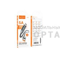 Кабель USB to Type-C HOCO X112 Favor, 1m, 5A, цвет: чёрный