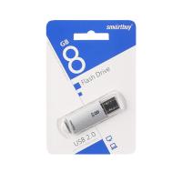 Флешка USB 8Gb SmartBuy V-Cut, USB 2.0, серебристый