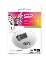 Флешка USB 8 Гб Silicon Power Touch T01, USB2.0, металл, черный