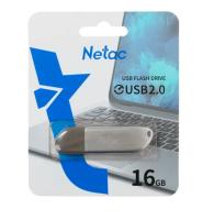 Флешка USB 16 Гб Netac U352, USB2.0, металл, серебристый