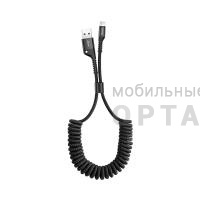 Кабель Usb to Lightning Baseus Fish eye Spring Data 2A 1m Black