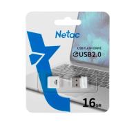 Флешка USB 16 Гб Netac U116 mini, USB2.0, белый