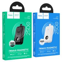 Power Bank HOCO J137, для iWatch 1-9, SE/SE2, Ultra/Ультра2, 2500mAh, беспроводная зарядка QI,  черный