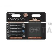 Аккумуляторная батарейка PANASONIC R6 eneloop pro BK-3HCDEC4BE 2500mAh  AA  R06 +футляр BL4