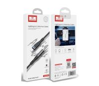 Aux-кабель Jack 3,5mm(f)-Lightning(f) Earldom ET-AUX40, 1m, черный