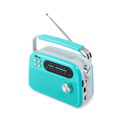 Радиоприёмник трехдиапазонный RITMIX RPR-045 AZURE, Bluetooth v.5.3, FM/AM/SW, USB, micro SD, кабель Type-C - USB (1/16)