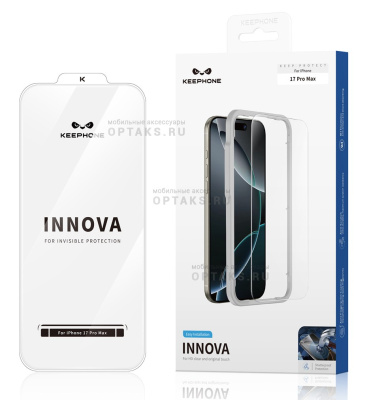 Стекло защитное KEEPHONE INNOVA TRANSPARENT, iPhone 17 PRO