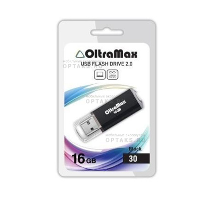 Флешка USB 16 Гб OltraMax Drive 30, USB2.0, черный