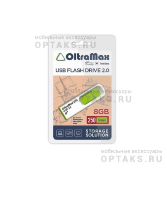 Флешка USB 8 Гб OltraMax 250, USB2.0, зеленый