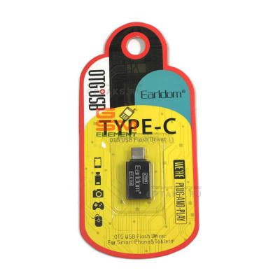 Переходник Type-C-USB(f) Earldom ET-OT06, OTG, черный