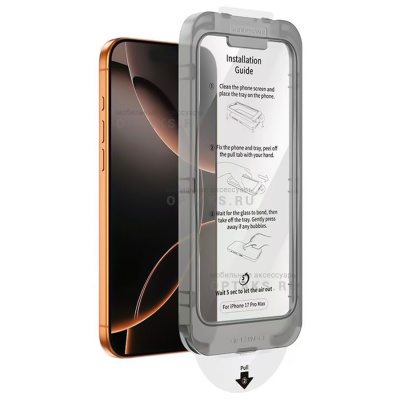 Стекло защитное KEEPHONE EASY FIT CLEAR 3D FULL GLUE с автоустановкой GLASS iPhone 17/iPhone 16 PRO