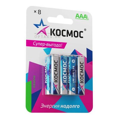 Элемент питания КОСМОС LR03  BL8 (8/96)