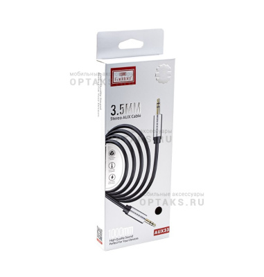 Aux-кабель Jack 3,5mm(f)-Jack 3,5mm(f) Earldom ET-AUX33, 1m, черный
