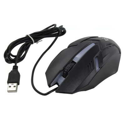 Мышь игровая, DEFENDER Hit MB-550, USB, 7 цветов, 3 кнопки, 1200dpi, черный
