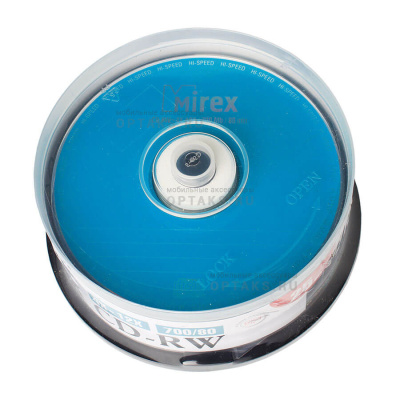 Диск MIREX CD-RW 700Мб 4X-12X Cake box 50 (50/300)