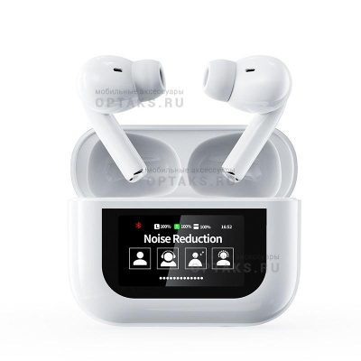 Наушники беспроводные внутриканальные Earbuds LCD Color (Lux качество), белые, в коробке