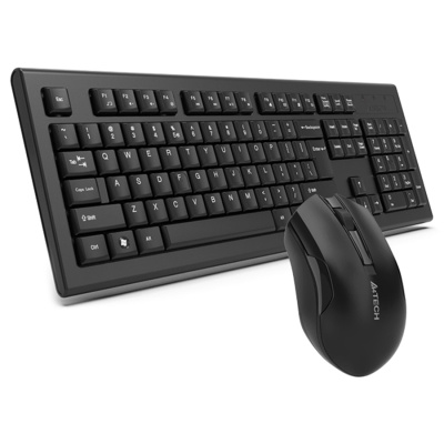 Набор компьютерный клавиатура + мышь A4TECH 3000NS клав:черный мышь:черный USB беспроводная Multimedia
