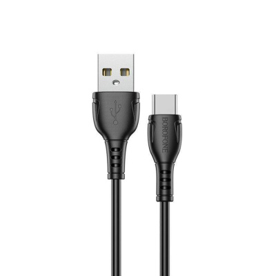 Кабель Usb to Type-c BOROFONE BX51, 1.м, 3.0A, , пластик, цвет: черный (1/360)