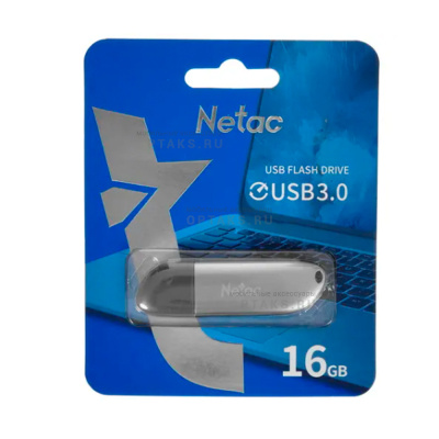 Флешка USB 16Gb Netac U352, USB 3.0, серебристый