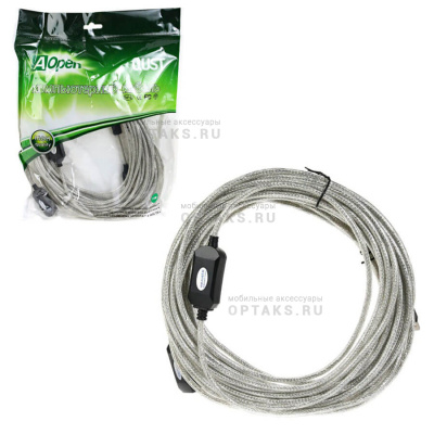 Кабель-адаптер AOPEN USB2.0 - repeater (AM-AF), 15 м. (1/20)
