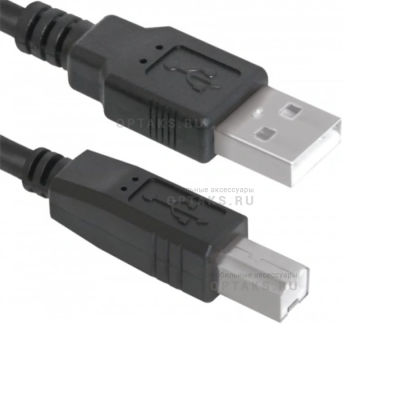 Кабель DEFENDER USB2.0 AM-BM 30AWG, чёрный, никель, 3м (1/40/160)
