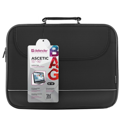 Сумка DEFENDER для ноутбука Ascetic 15"-16", чёрная, ткань (1/16)
