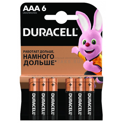 Элемент питания Duracell LR03 BL6 BASIC  (6/60/33840)