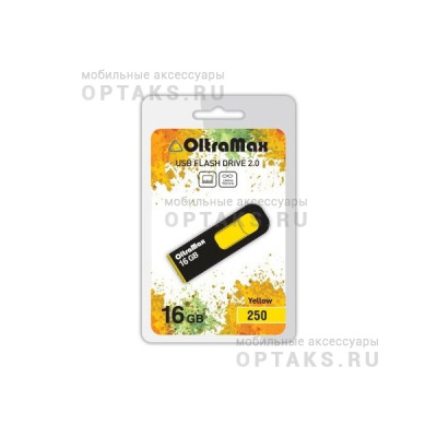 Флешка USB 16 Гб OltraMax 250, USB2.0, желтый