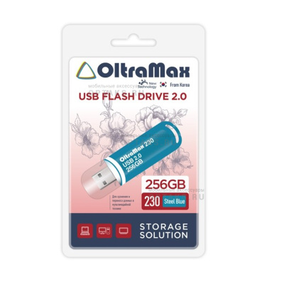 Флешка USB 256 Гб OltraMax 230, USB2.0, синий