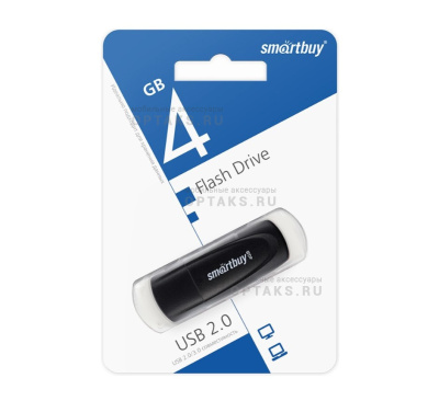 Флешка USB 4Gb SmartBuy Scout, USB 2.0, черный