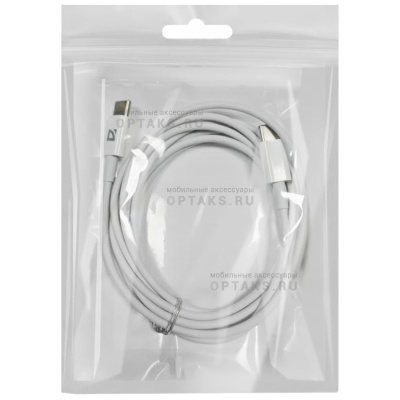 USB кабель DEFENDER F182 TypeC-TypeC 2м, 30 Вт, PD,TPE,белый,пакет (1/100)
