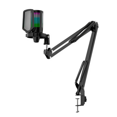 Игровой стрим микрофон DEFENDER Impulse GMC 650 USB, провод 1.7 м, RGB, стойка, черный(1/10)
