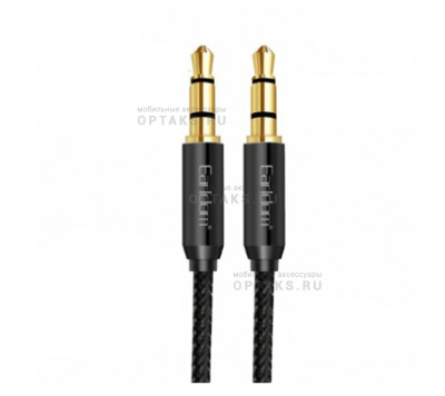 Aux-кабель Jack 3,5mm(m)-Jack 3,5mm(f) Earldom ET-AUX02, 1m, черный